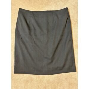 Merona Womens Stretch Black Solid Pencil Skirt Back Zip Size 18